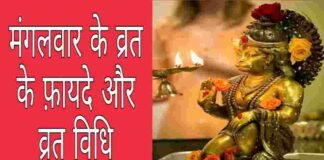 hanuman ji ke mangalwar ke vrat ke fayede aur vrat vidhi मंगलवार का व्रत