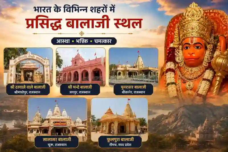 Balaji Sthal in India – Famous Balaji Temples in India including Salasar Balaji, Poonrasar Balaji, Shri Bhande Balaji and Phoolpura Balaji