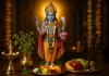भगवान विष्णु के साथ एकादशी व्रत पूजा का सांकेतिक चित्र