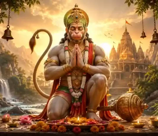 हनुमान भक्ति, कथा एवं साधना का प्रतीक भगवान हनुमान का ध्यानमग्न स्वरूप