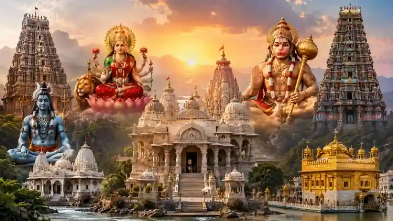 प्रमुख देवी-देवता एवं धार्मिक स्थल प्रमुख देवी-देवता और धार्मिक स्थलों का चित्र