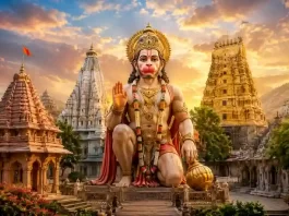 भारत के प्रसिद्ध हनुमान मंदिरों का प्रतीकात्मक दृश्य